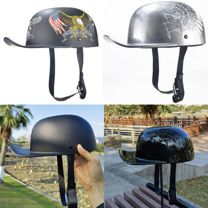 Retro Baseball Cap DOT Motorcycle Helmet Open Face Scooter Moped Jet Helmet Men