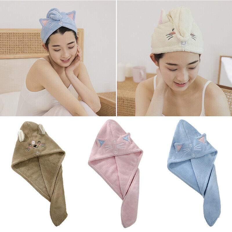 Dry Hair Cap Coral Velvet Hair Cap Quick Dry Drying Bath Shower Hat ⊰