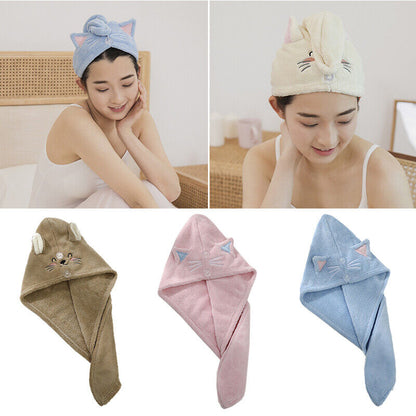 Dry Hair Cap Coral Velvet Hair Cap Quick Dry Drying Bath Shower Hat ⊰