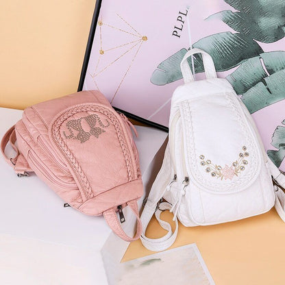 High Quality Backpack Women New Leather Backpack School Bag for Teenage Girls