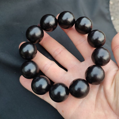 Black Buddhist Prayer Matching Mens Beaded Bracelets Anxiety Relief Wooden Gift