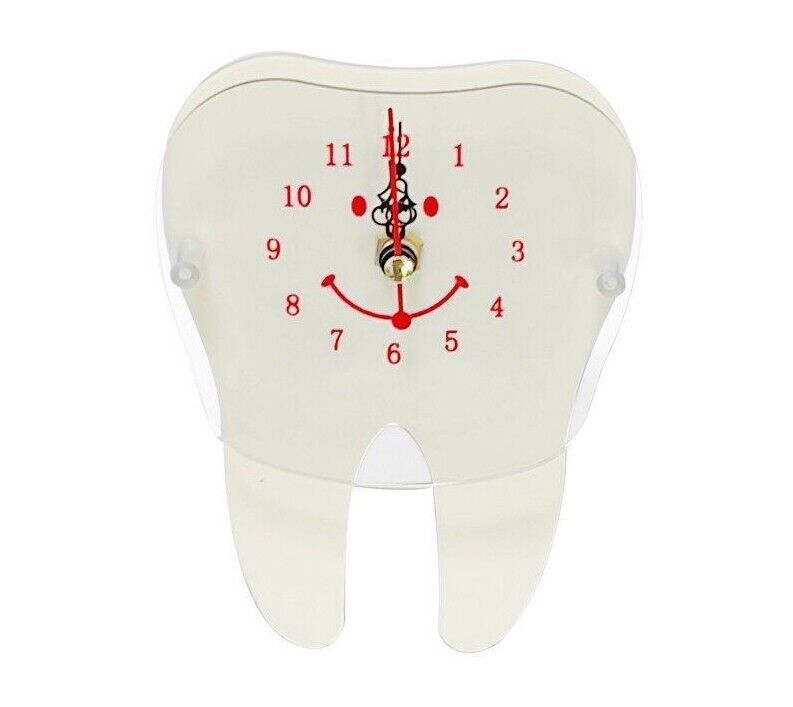 Table Clocks Dental Desk Decoration Small Tooth Shape Artcraft Ornaments 10x14cm