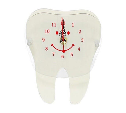 Table Clocks Dental Desk Decoration Small Tooth Shape Artcraft Ornaments 10x14cm