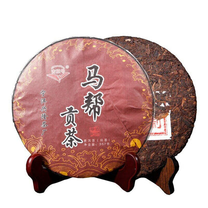 357g Ji Shun Hao Ma Bang Tribute Tea Puerh Tea Cake Ripe Puer Cooked Black