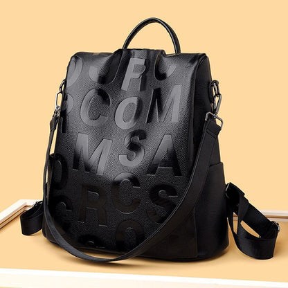 Anti-theft Backpack Soft Synthetic Leather Rucksack School Bags Large Traveling