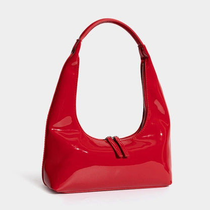 Leather Shoulder Bag Women Half Moon Bag Lady Purse Handbags