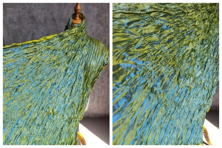 Miyake Style Pleated Fold Fabric 50x145cm Polyester/Cotton DIY Skirt Dress Cloth