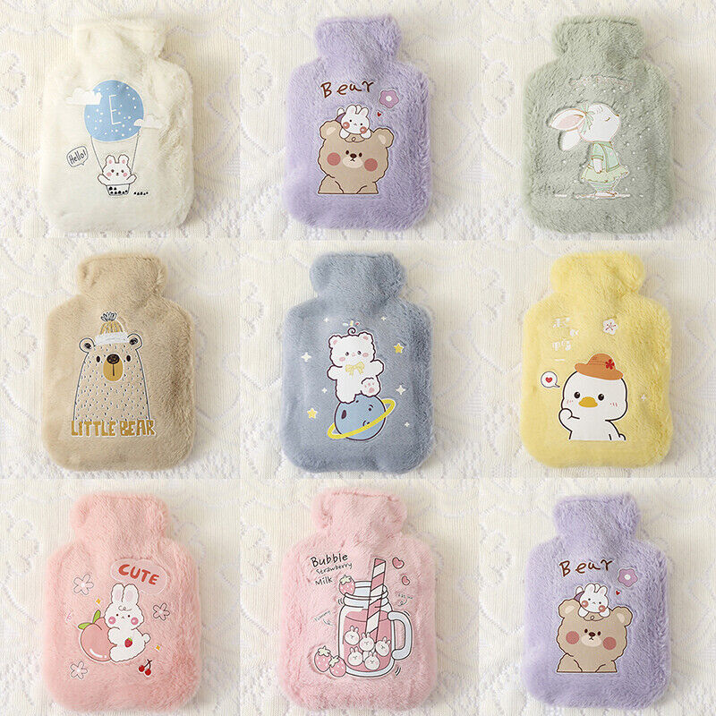Cartoon Plush Rabbit Bear Hot Water Bottle Water Filling Small Warm Water Bag