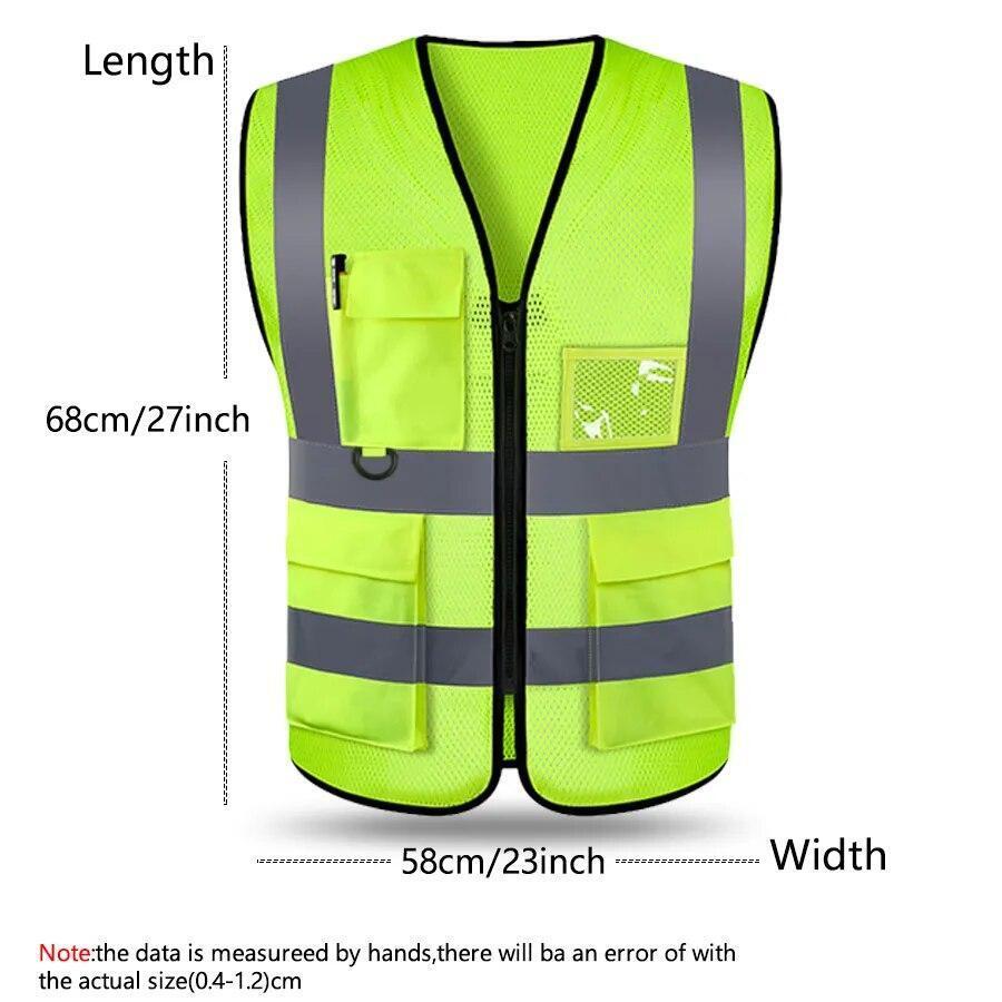 Safety Vest Reflective with Tool Pockets Construction Hi Vis Work Uniform