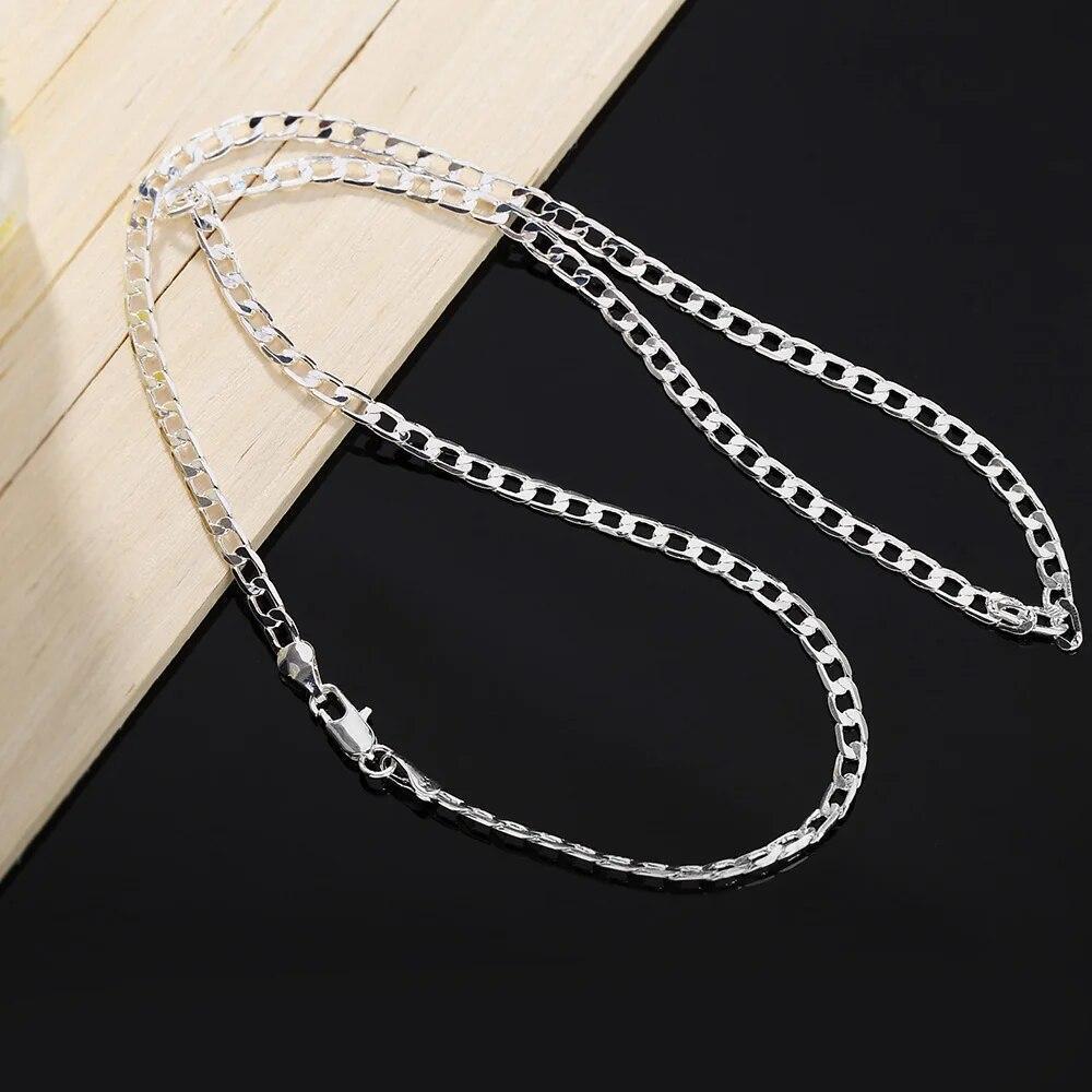 New Sterling Silver Thick Solid 925 Italy Men's Figaro Chain Necklace Bracelet