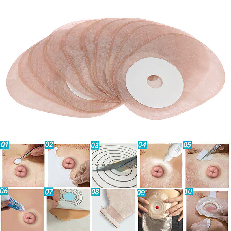 10PCS One-piece System Colostomy Bags Disposable Ostomy Drainable Single PoY-ca