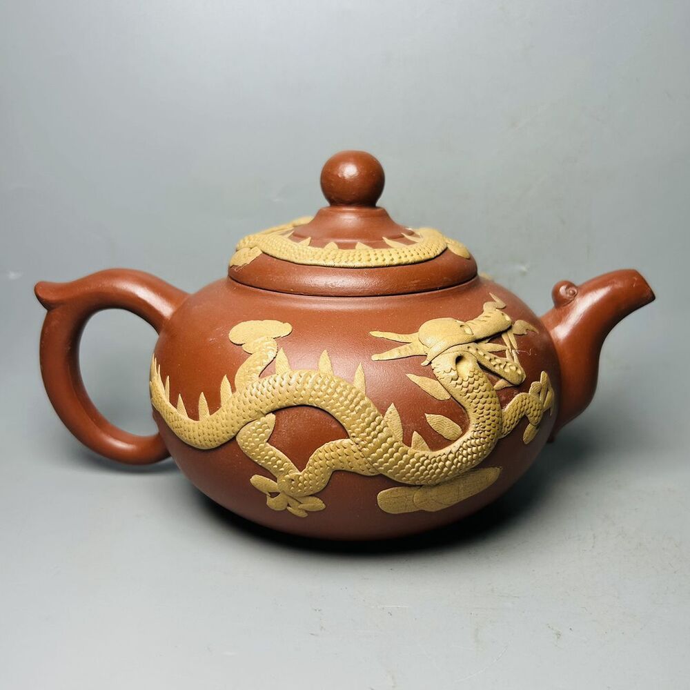 Vintage Chinese Yixing Purple Clay Teapot Zisha Ceremony Ceramic Dragon Teaware