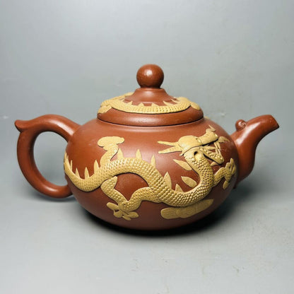 Vintage Chinese Yixing Purple Clay Teapot Zisha Ceremony Ceramic Dragon Teaware