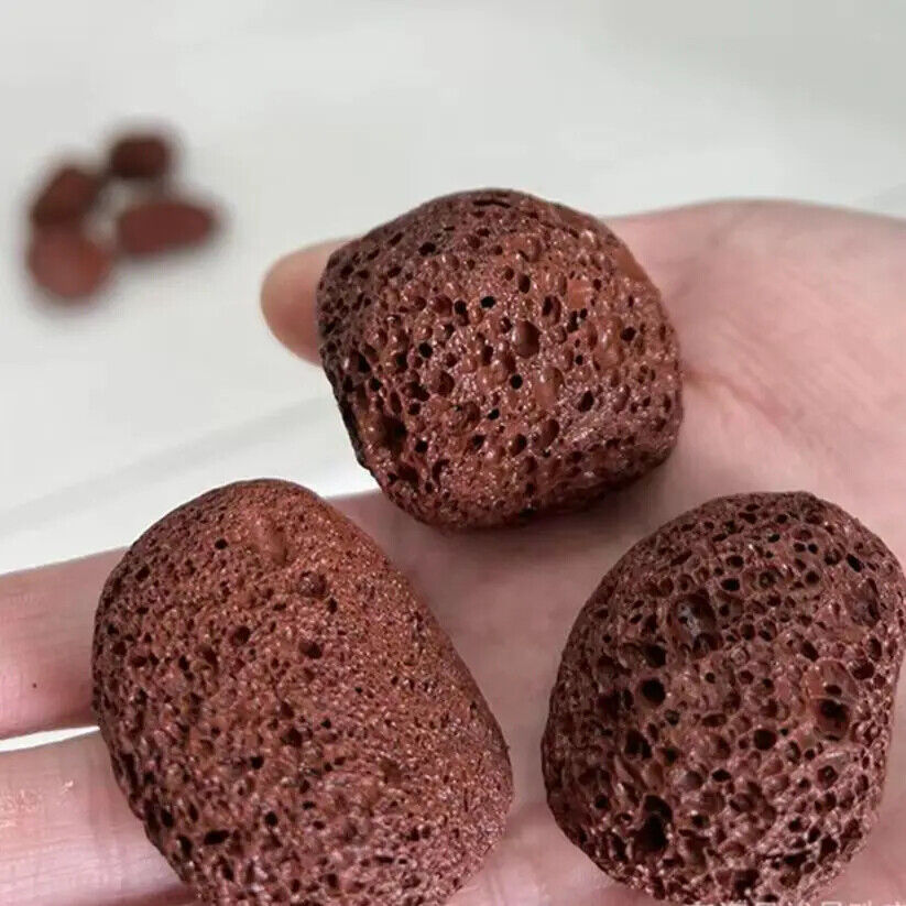 Aquarium Decoration 100g Natural Porous Stone Geode Red Volcanic Rock Ornaments