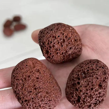 Aquarium Decoration 100g Natural Porous Stone Geode Red Volcanic Rock Ornaments