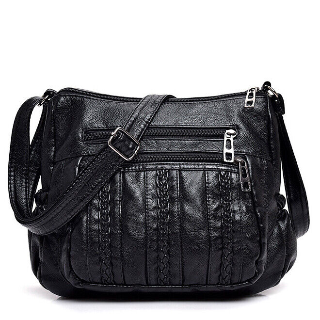 Women Crossbody Bag Pocketbooks Pu Leather Purse Handbag Multi Pocket Shoulder