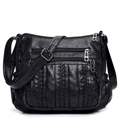 Women Crossbody Bag Pocketbooks Pu Leather Purse Handbag Multi Pocket Shoulder
