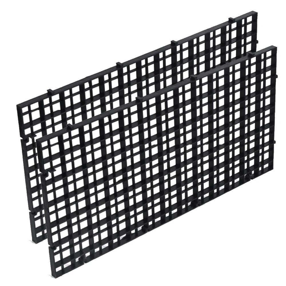 Aquarium Filter Net 2Pcs Fish Tank Black Grids Divider Tray Crate Filtering Mesh