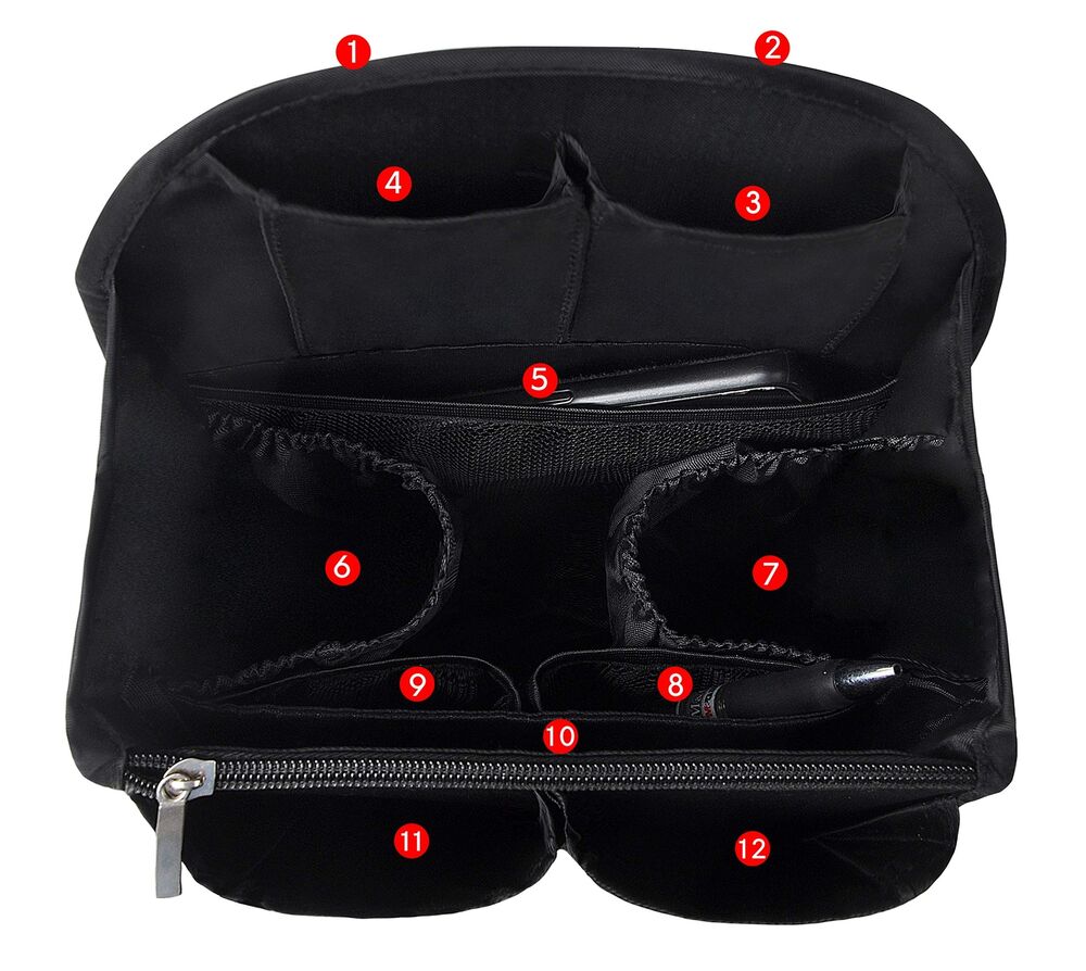 Vercord Backpack Organizer Insert Liner Hanging Travel Bag in Medium, Black