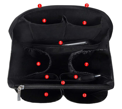 Vercord Backpack Organizer Insert Liner Hanging Travel Bag in Medium, Black