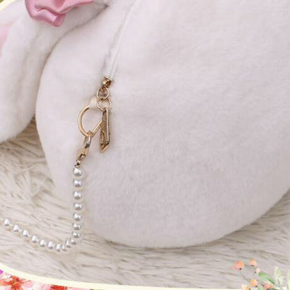 Lolita Kawaii Crossbody Bag Furry Cute Rabbit Bunny Ear Pearl Shoulder Hand Bag