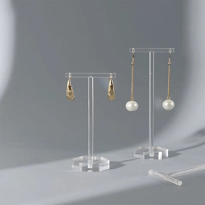 Jewelry Display Rack Clear Acrylic T Shape Drop Earrings Holder Organizer Stands
