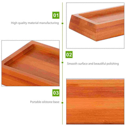 Sharpening Stone Base Wooden Whetstone Holders Rectangular Sharpener Tray 21x9cm
