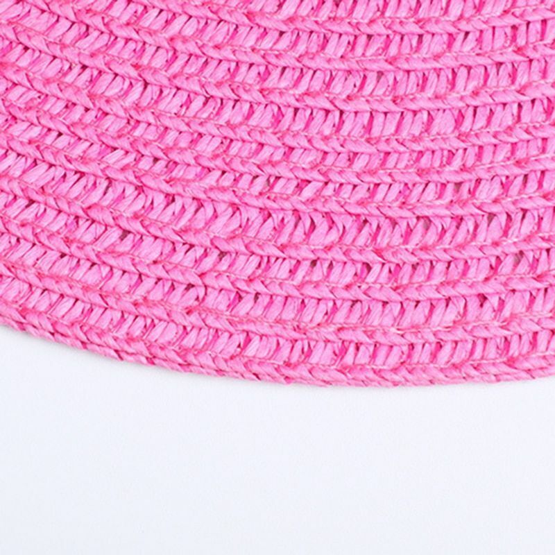 Hats Sun Flat Straw Boater Girls Bow Summer Women Kid Beach Casual Adult Autumn