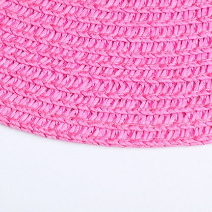 Hats Sun Flat Straw Boater Girls Bow Summer Women Kid Beach Casual Adult Autumn