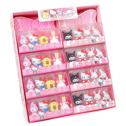 Sanrio Family Eraser Cute Kuromi Cinnamoroll Library Eraser Stationery 4PCS