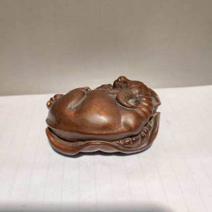 Chinese Old Boxwood hand carved wooden african statues decor statue cattle gift