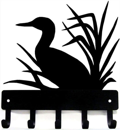 Loon Key Rack Hanger - 9 inch Wide Metal Wall Art
