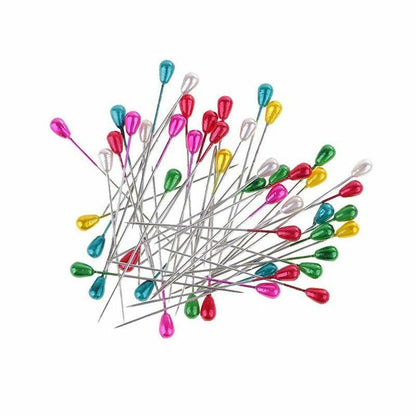 100Pcs/Lot Extra Long Pearl Head Pin 55mm Plastic Metal Sewing Corsage Push Pins