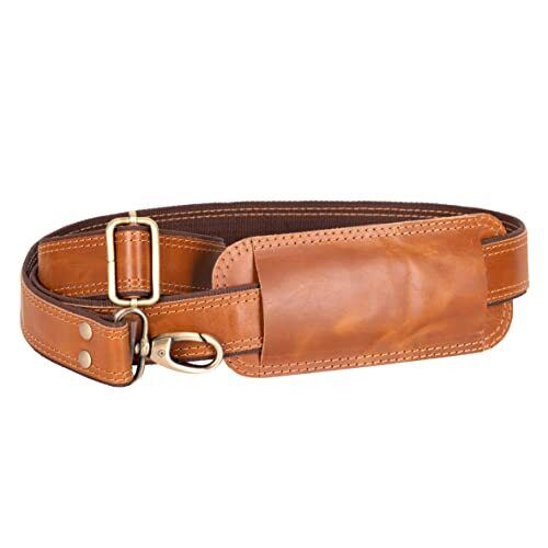 Bag Strap Replacement - Genuine Leather Double Layered One_Size, Caramel Buff