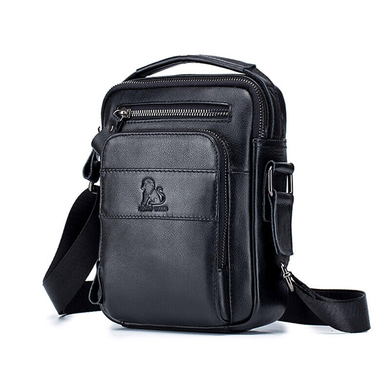 100% Genuine Leather Men's Messenger/Shoulder Bag 8" Handbags Crossbody Bags