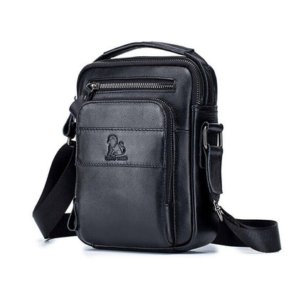 100% Genuine Leather Men's Messenger/Shoulder Bag 8" Handbags Crossbody Bags