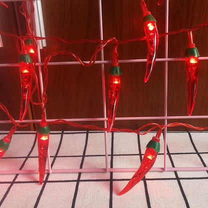 String Lights Red Chili Pepper 9.8Ft 20LED Fairy Lighting USB Battery Night Lamp