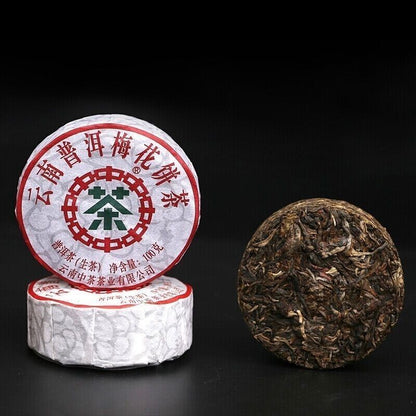 Chinese Tea 2019 Plum Blossom Cake Pu'er Raw Tea Cake 100g Yunnan Pu'er Tea