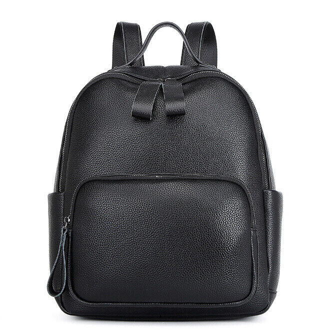 100% Genuine Leather Women's Zipper Backpack Travel Bag Vintage Rucksack Bag