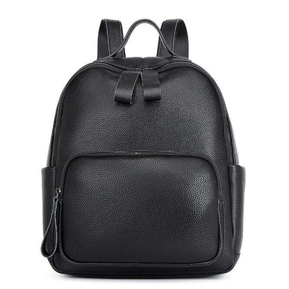 100% Genuine Leather Women's Zipper Backpack Travel Bag Vintage Rucksack Bag