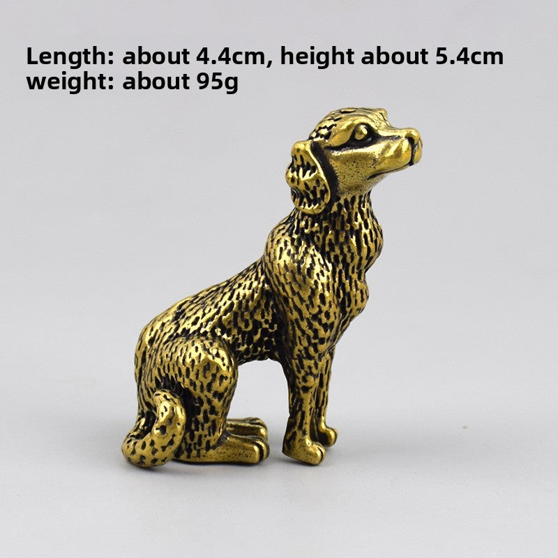 1Pc Retro Brass Twelve Chinese Zodiac Ornament Desktop Handicraft Tea Pet