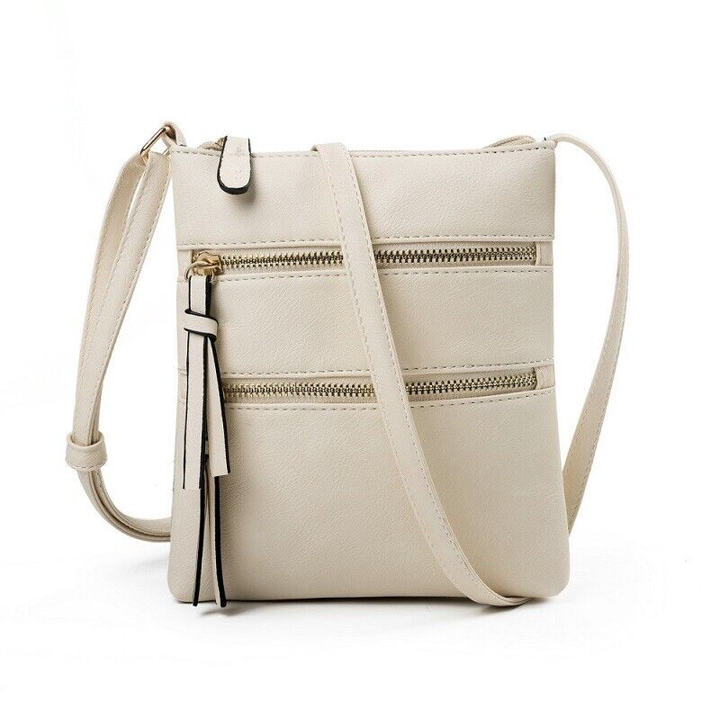 Women PU Leather Shoulder Small Neck Purse Cross Body Tote Outdoor Travel Bag