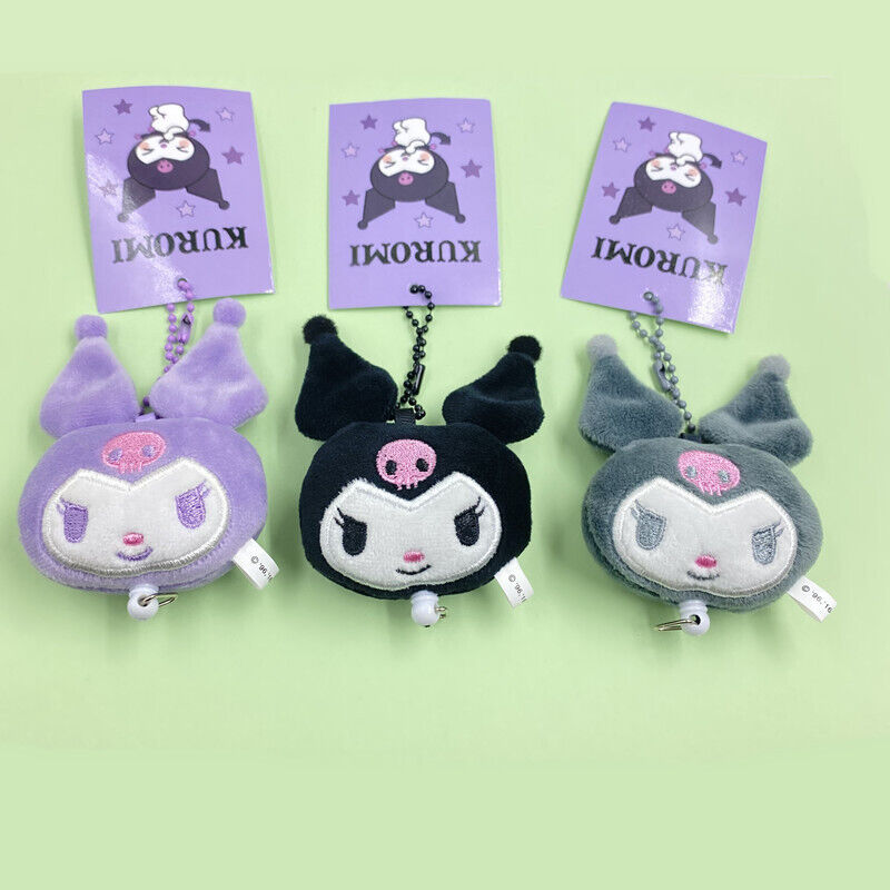 Sanrio Kuromi Cute Drawstring Plush Doll Bag Small Pendant Keychain