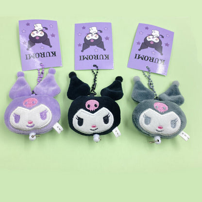 Sanrio Kuromi Cute Drawstring Plush Doll Bag Small Pendant Keychain