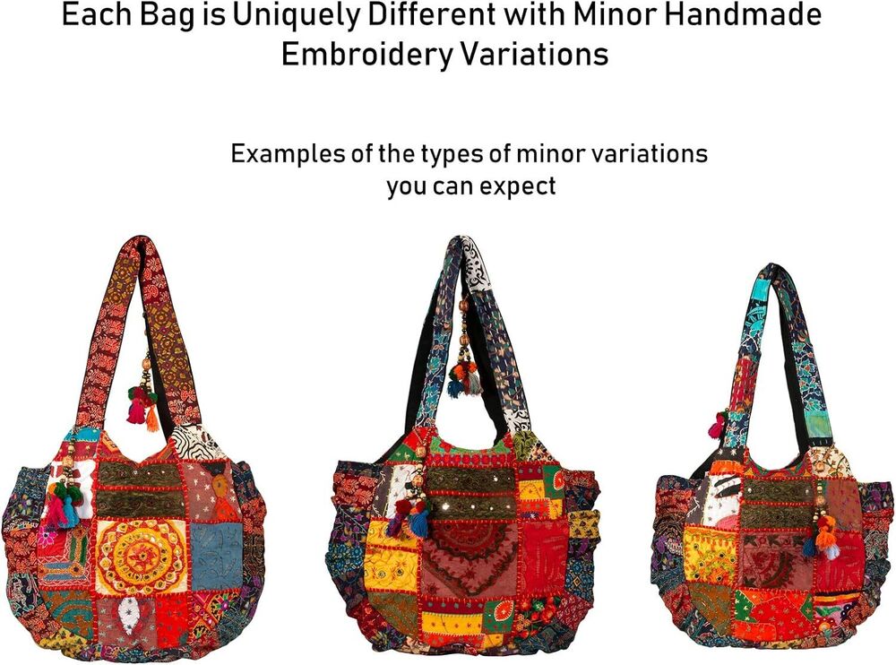 Women Large Floral Colorful Handmade Shoulder Bag Tote Casual Boho Laptop Gift