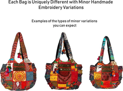 Women Large Floral Colorful Handmade Shoulder Bag Tote Casual Boho Laptop Gift