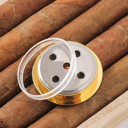 Tobacco Humidor Hygrometer Alloy Smoking Cigars Humidifier Accessories 38x9x28mm
