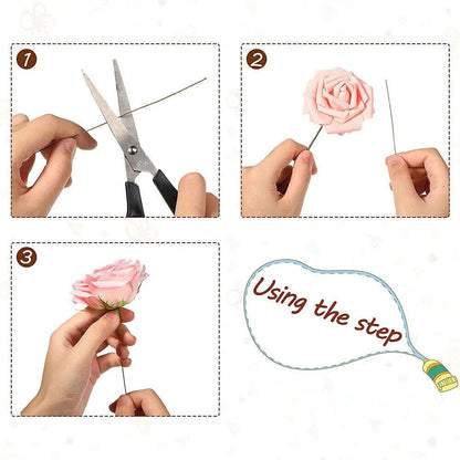 Flower Accessory 50Pcs Nylon Floral Wire Paper Covered Artificial Branches Twigs
