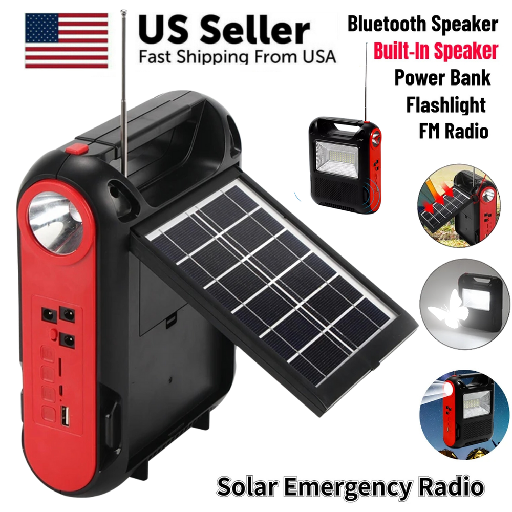 2023 Super Cargador de Bateria Multiuso Universal Con Panel Solar Radio Linterna
