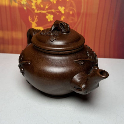 Vintage Chinese Yixing Purple Clay Teapot Zisha Ceramic Plum Blossom Teaware Art